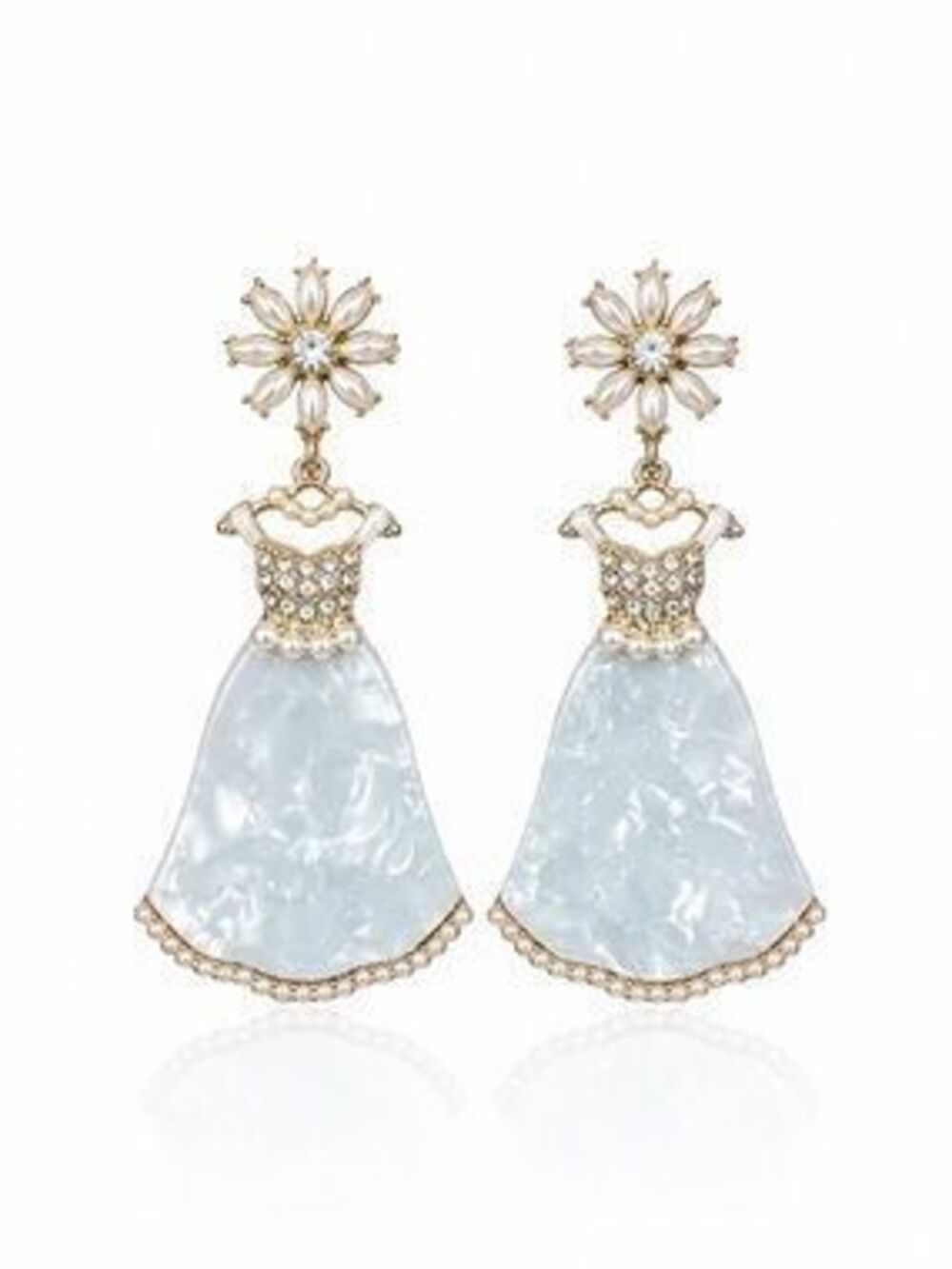 ?? Elegant Blue Dress-Shaped Earrings